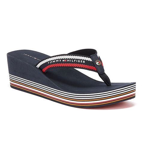 tommy hilfiger wedge flip flops